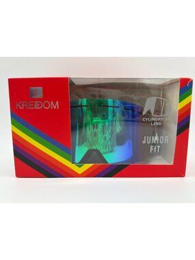Kreedom No Limit Junior Fit Snow Goggles Gloss Black Frame Smoke-Based Green Mir